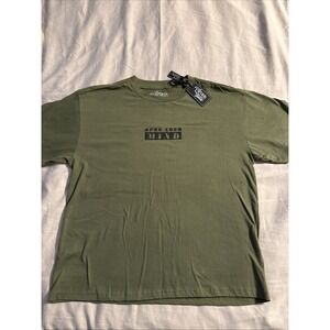 Psychedelic Magic Mushroom & Skulls Men's T Shirt‎ Open your Mind Green NWT